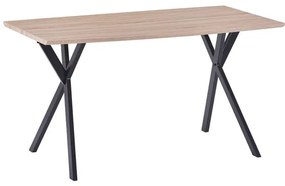 ΤΡΑΠΕΖΙ ALARICK HM8550.01 ΜΕ MDF ΕΠΙΦΑΝΕΙΑ SONAMA & ΜΕΤΑΛΛΙΚΑ ΠΟΔΙΑ 140X80X75Υ εκ.