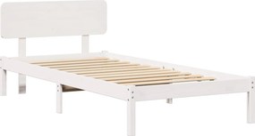 vidaXL Σκελετός Κρεβατιού Λευκό 90 x 200 cm Στερεά ξυλεία πεύκου