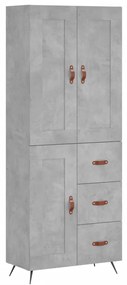 vidaXL Ντουλάπι Γκρι Σκυροδέματος 69,5x34x180 εκ. Επεξεργασμένο Ξύλο