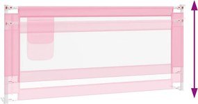 vidaXL Μπάρα Κρεβατιού Προστατευτική Ροζ 200 x 25 εκ. Υφασμάτινη