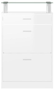 vidaXL Παπουτσοθήκη Γυαλιστερό Λευκό 63x24x104 εκ. Επεξεργασμένο Ξύλο