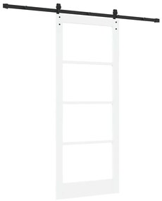 vidaXL Συρόμενη Πόρτα Χειροκίνητος Λευκό 86 x 211 cm Ξύλο και μέταλλο