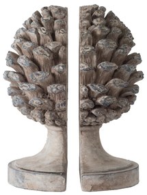 Artekko Artekko Pine Cone Βιβλιοστάτες Κουκουνάρα Ρητίνης Γκρι (23.5x18.5x15.5)cm Σετ/2 77340