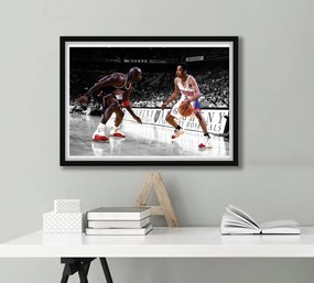 Πόστερ &amp; Κάδρο Jordan vs Iverson SNK209 40x50cm Μαύρο Ξύλινο Κάδρο (με πόστερ)