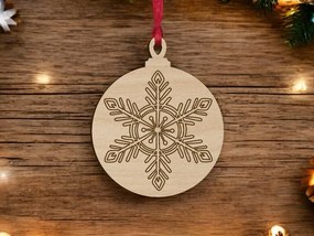 Intra απο ξύλο plywood 3mm-4mm πάχος – Χριστουγεννιάτικη μπάλα με μοτίβο νιφάδας χιονιού 30x30 cm INTRAVECTRY-MY546895