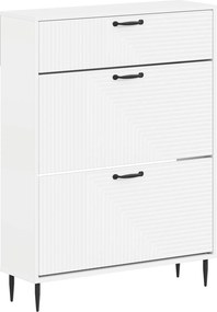 vidaXL Ντουλάπα Παπουτσιών HAARLEM 78 x 24 x 103 εκ. Λευκό