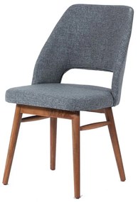 Artekko Καρέκλα MILAN καρυδί ξύλο με γκρι ύφασμα (49x49x71)cm