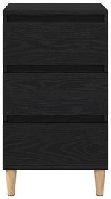 vidaXL Κομοδίνο Μαύρο Δρυς 40x35x70 εκ. Επεξεργασμένο Ξύλο