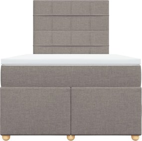 vidaXL Κρεβάτι Boxspring με Στρώμα Taupe 120x200 εκ. Υφασμάτινο