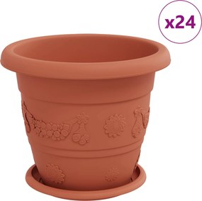 vidaXL Γλάστρες φυτών 24 pcs Κεραμιδί Ø 26 x 21.5 εκ Πλαστικό
