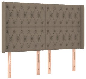 vidaXL Κρεβάτι Boxspring με Στρώμα &amp; LED Taupe 140x200 εκ. Υφασμάτινο