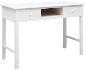 vidaXL Γραφείο Λευκό 108 x 45 x 76 εκ. από Μασίφ Ξύλο Παυλώνιας