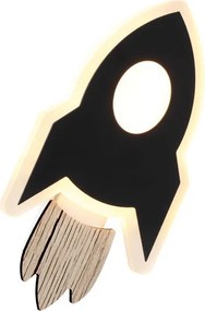 Παιδική Απλίκα Τοίχου LED Aca Nasa ZM21005WBK Black