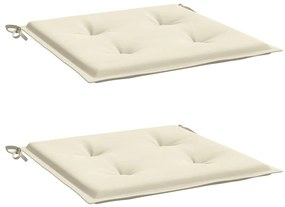 vidaXL Μαξιλάρια Καρέκλας Κήπου 2 τεμ. Κρεμ 50x50x3 εκ. Oxford Ύφασμα