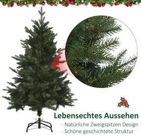 HOMCOM Χριστουγεννιάτικο δέντρο, τεχνητή ελάτη, 1,2 m, με βάση, Ø85 cm x 120 cm, πράσινο