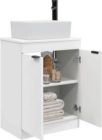vidaXL Καθρέφτης μπάνιου με νιπτήρα Λευκό 54 x 35 x 83 εκ