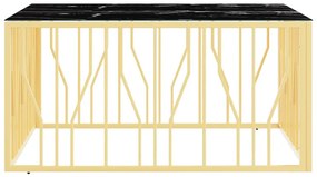 vidaXL Τραπέζι Σαλονιού Χρυσό 100x100x50 εκ. Ανοξείδωτο Ατσάλι & Γυαλί
