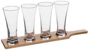 Σετ Ποτήρια Μπύρας &amp; Ξύλινη Βάση Victor Secret de Gourmet με χωρητικότητα 270ml - 5 τεμάχια