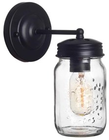 Φωτιστικό Τοίχου EG166601W Black Metal, Glass