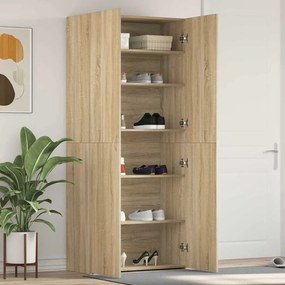 vidaXL Ντουλάπα Παπουτσιών Σονόμα 80x35,5x180 εκ Επεξεργασμένο Ξύλο