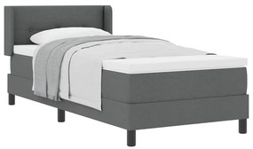 vidaXL Κρεβάτι Box Spring με Ματ σε Σκούρο Γκρι 90x190 εκ