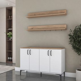 Ντουλάπι Λευκό / Καρυδί FAMITU 120x40x78.6
