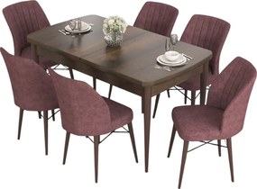 Extendable Dining Table &amp; Chairs Set (7 Pieces) Eva - Baroque, Dusty Rose Baroque
Dusty Rose