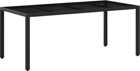 vidaXL Σετ Εξωτερικής Τραπέζης 9 pcs Μαύρο 190 x 90 x 75 cm