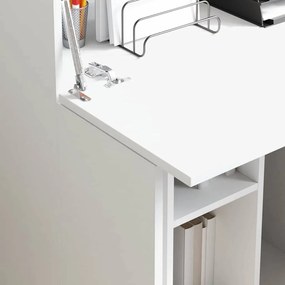 vidaXL Γραφείο με ράφι Λευκό 71.5 x 31.5 x 106.5 εκ Επεξεργασμένο ξύλο
