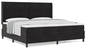 vidaXL Κρεβάτι με Στρώμα Μαύρο 200x200 εκ. Βελούδο