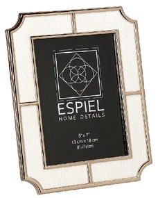 Κορνίζα Μεταλλική Με Λευκό Ύφασμα ESPIEL 13x18εκ. FAM745