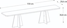 Έπιπλο τηλεόρασης Sugar Megapap χρώμα λευκό 150x29,6x36,8εκ.