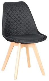 Καρέκλα Τραπεζαρίας Ξύλινη Bianca S Black Ύφασμα 50x56x84εκ Το προϊόν πωλείται ως σετ 4 τεμαχιων