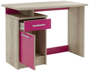 Γραφείο εργασίας Looney χρώμα castillo-ροζ 100x55x75εκ 100x55x75 εκ.