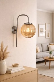 Stewehome απλίκα με γυάλινο και γκρι μεταλλική βάση