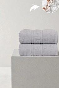 Stewehome Σετ 2 τεμαχίων γκρι βαμβακερές πετσέτες χεριών 50x90 cm