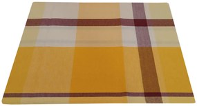 Τραπεζομάντηλο ΚΟΜΒΟΣ Λονέτα Υφαντό Καρό Yellow-Sand 140x140