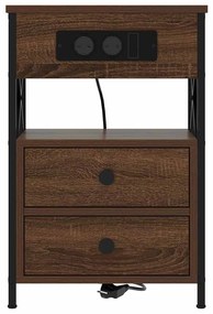 vidaXL Κομοδίνο Καφέ δρυς 40 x 31 x 60 εκ. Επεξεργασμένο ξύλο