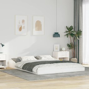 vidaXL Σκελετός Κρεβατιού Λευκό 140 x 220 cm ξύλο