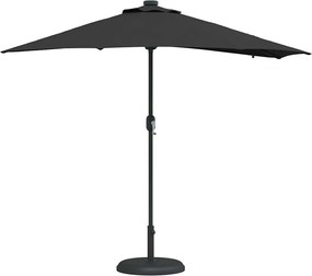 vidaXL Ομπρέλα Κήπου Μαύρο 294 x 150 x 223 εκ Πολυεστέρας και Χάλυβας