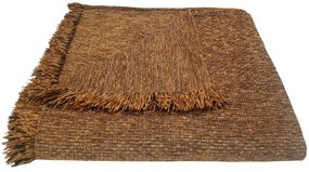 Ριχτάρι Acrylic-Polycotton Πολυθρόνας 180x180εκ. Σενίλ Ψάθα Light Brown Komvos Home 7045512-9