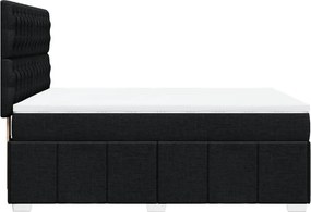 vidaXL Κρεβάτι Boxspring με Στρώμα Μαύρο 140x200 εκ. Υφασμάτινο