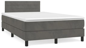 ΚΡΕΒΑΤΙ BOXSPRING ΜΕ ΣΤΡΩΜΑ ΣΚΟΥΡΟ ΓΚΡΙ 120X190 ΕΚ. ΒΕΛΟΥΔΙΝΟ 3269844