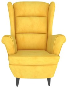 Πολυθρόνα Κίτρινη Μουσταρδί Βελούδινη - Κίτρινο