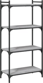 vidaXL Βιβλιοθήκη 4 Επιπέδων Γκρι Sonoma 60x30x120 εκ. Επεξεργ. Ξύλο