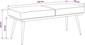 vidaXL Διπλή Επίστρωση Πάγκος Θαλασσί 120 x 45 x 46 εκ Βελούδο