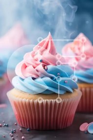 Intra Συλλεκτικό Ξύλινο Παζλ Plywood  4mm - Πολύχρωμα cupcakes σε μαύρο επιτραπέζιο Σε Ξύλινο Κουτί - Διαστάσεις: 10x10 cm – 25 κομμάτια