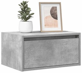 Κομοδίνα Επιτοίχια με Φώτα LED 2 τεμ. Γκρι Σκυροδέματος