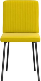 vidaXL Καρέκλες Τραπεζαρίας 4 τεμ. Κίτρινες Βελούδινες