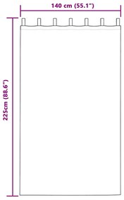 vidaXL Κουρτίνα με κουρτίνες 2 pcs Καφέ 225 x 140 εκ. Βελούδο